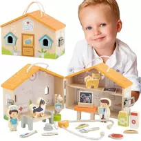 Viga Toys Žaislas veterinarijos klinika Viga, su rankenomis