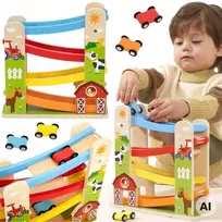 Viga Toys Žaislas nusileidimo trasa VIGA, ūkiška tema