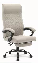 Hells Chair Biuro kėdė su kojų atrama ir spyruokline sėdyne, audinys, smėlio