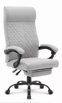 Hells Chair Biuro kėdė su kojų atrama ir spyruokline sėdyne, audinys, pilka