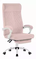 Hells Chair Biuro kėdė su kojų atrama ir spyruokline sėdyne, audinys, rožinė