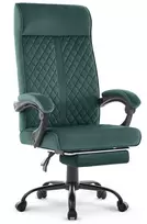 Hells Chair Biuro kėdė su kojų atrama ir spyruokline sėdyne, audinys, žalia