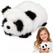 Lean Toys Pliušinis žaislas panda, juodos ir baltos spalvų, 16 × 10 × 8 cm
