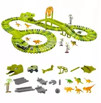 Žaislinė automobilių trasa su dinozaurais, 169 vnt.