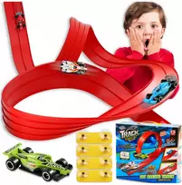Automobilių trasa, apie 4 m, 4 automobiliai