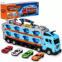 PD Žaislinė trasa su tralu ir 8 automobiliais