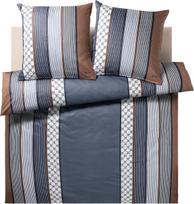 Joop Bedroom Patalynės komplektas Cornflower Stripes 200 x 220 cm Deep Ocean iš medvilnės satino su 2 pagalvių užvalkalais 80 x 80 cm