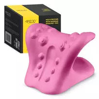 Kaklo ir sprando tempimo bei masažo pagalvėlė 4FIZJO PRO, rožinė