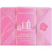 Jojoba, Vanilla & Almond Oil Body Care Set with a Candle - Dárková sada péče o tělo se svíčkou ( 4 ks )