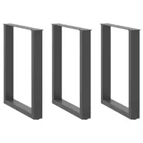 Valgomojo stalo kojos, 3 vnt., antracito spalvos, 70x(72-73) cm, plienas, U formos