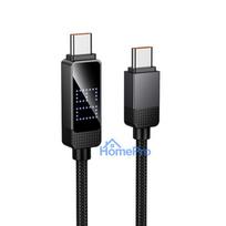 Cable USB C to USB C Hoco 3A 60W with Dpot Matrix LCD 1 m U154 black