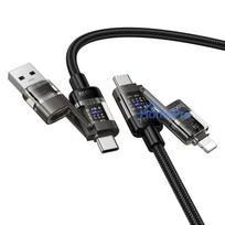 Cable 4in1 USB A / C to USB C / Lightning Hoco 240W 1,2 m U151 black
