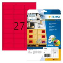 HERMA Etiketten A4 neon-rot 63,5x29,6 mm Papier matt 540 St.