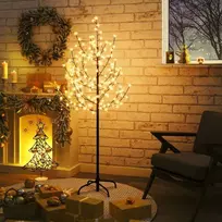 LED medis su vyšnių žiedais, 150cm, 120 šiltų baltų LED