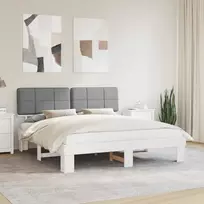 Lovo rėmas su apmuštu galvūgaliu Šviesiai pilka 180 x 200 cm
