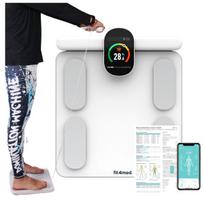 Svarstyklės Svarstyklės su kūno sudėties analize išmaniosios Bluetooth baltos spalvos