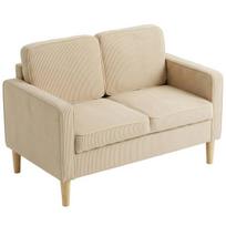 Dvivietė sofa su daiktadėže, 117x63x79 cm, smėlio spalvos