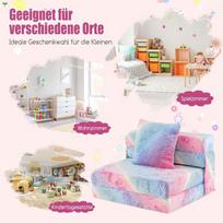 Costway vaikiška sofa sulankstoma su pagalvėle 4 viename žaidimų sofa šviečia tamsoje sulankstoma sofa vaikiškas fotelis įvairiaspalvis