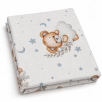 Paklodė kūdikiui "Sweet bear white" su guma-60x120