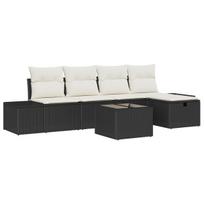 vidaXL Sofos komplektas su pagalve 6 pcs poliratanas