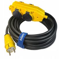 Guminis prailgintuvas H05rr-f 3x1,5, 20m, geltonas, 4 lizdai