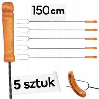 5 vnt. 150 cm laužo iešmai su dviguba šakute maistui kepti