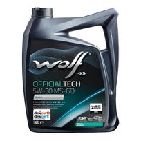 Variklio alyva WOLF OFFICIALTECH 5W30 MS-GD 4L. 5w-30 tinka Volkswagen, Mercedes-Benz, Ford
