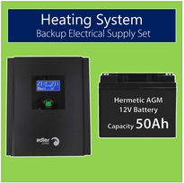 Komplektas : 400W Rezervinis maitinimo šaltinis katilui + Akumuliatorius 12V 50Ah