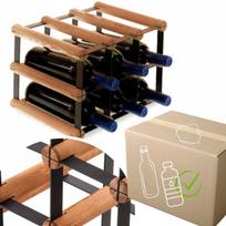 Stovas vyno Pet metalinis medinis 6 buteliams