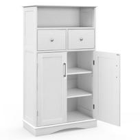 Costway vonios spintelė Laisvai pastatoma spintelė su 2 durimis 60 x 30 x 108 cm balta