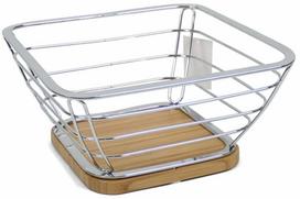Vaisių ir daržovių krepšelis Kitchen&GO, metalas, 25 cm x 25 cm, ruda sp./sidabro sp.