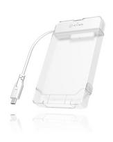 ICY BOX IB-AC703-C HDD/SSD enclosure, Translucent, White, 2.5