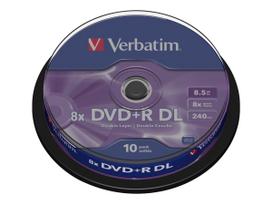 VERBATIM 43666. DVD+R DL Verbatim cake box 10 8.5GB 8x matte silver