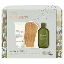 „Baylis & Harding“ kūno priežiūros rinkinys su imbieru, laimu ir baziliku bei pirštine – dovanų rinkinys kūno priežiūrai su pirštine (3 vnt.)