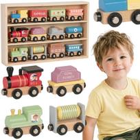 Medinių magnetinių vagonėlių rinkinys TOOKY TOY