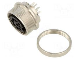 Connector: M16 | socket | PIN: 8 | female | industrial | 32V | straight