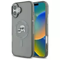 Karl Lagerfeld KLHMP16MHLSKCK Hardcase IML Metal Karl & Choupette Head MagSafe, skirta Apple iPhone 16 Plus 6.7 inch, juodas
