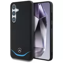 MERCEDES-BENZ Etui Mercedes Leather Contrasted Blue Horizontal Curve MagSafe for Samsung Galaxy S25 Black