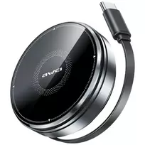 AWEI W27 3-in-1 belaidė įkrovimo stotelė 15W greitasis įkrovimas su USB-C laidu Juoda