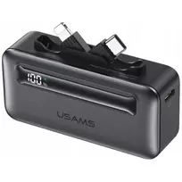 Powerbank USAMS XB-Series CD233 5000mAh PD 20W su USB-C / Lightning laidu Sidabrinis