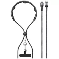 USAMS SJ759 U89 100W greitojo įkrovimo USB-C laidas su masažuokliu, 1,2 m, juodas