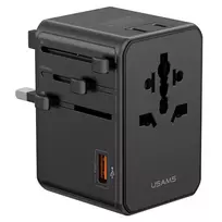 USAMS Universal Travel Charger T72 65W GaN 4-in-1 US/AU/EU/UK Black