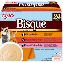 Inaba Ciao Bisque kreminė sriuba katėms su vištiena, jautiena ir žuvimi, DLKIBNKAM0013, 24x40g, 8% baltymų, 1% riebalų