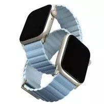 UNIQ Revix Premium Apple Watch Series 1/2/3/4/5/6/7/8/9/SE/SE2/SE3 38/40/41mm Edition Reversible Magnetic Leather Strap Arctic Blue/Soft Blue