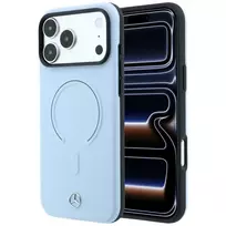 Mercedes Leather 3D MagSafe dėklas, skirtas iPhone 18 Pro Max / 17 Pro Max - mėlynas
