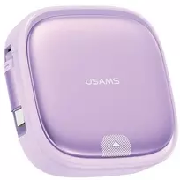 USAMS Retractable 3-in-1 įkrovimo laidas su dėklu USB-A į USB-C/Lightning/Micro USB 60W violetinis SJ650USB03 (US-SJ650)