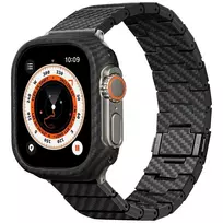 PITAKA Modern dirželis iš anglies pluošto, skirtas Apple Watch 42/44/45/49mm, juodas/pilkas
