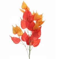 Didelė rudeninė dirbtinė dekoratyvinė šakelė raudonais lapais 97cm