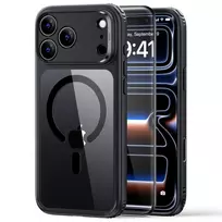 ESR Classic Hybrid MagSafe ir grūdinto stiklo dėklas iPhone 17 Pro Max / 18 Pro Max - permatomas su juodu rėmeliu