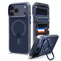 SPIGEN Ultra Hybrid Optik S MagSafe dėklas, skirtas iPhone 17 Pro Max / 18 Pro Max - skaidrus / tamsiai mėlynas
